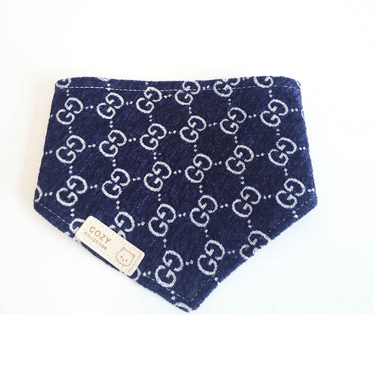 Reversible Luxury Designer Plaid and Letters Pet Dog Cat Bandana Bib